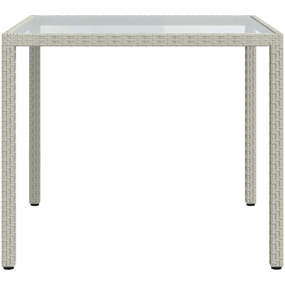 Utebord härdat glas och konstrotting vit vidaXL 90 x 90 x 75 cm – bild 4