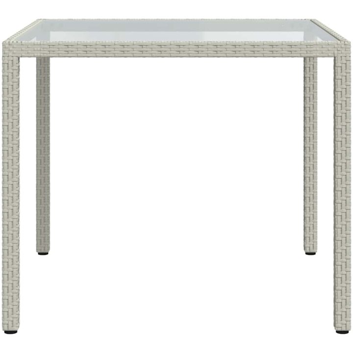 Utebord härdat glas och konstrotting vit vidaXL 90 x 90 x 75 cm – bild 4