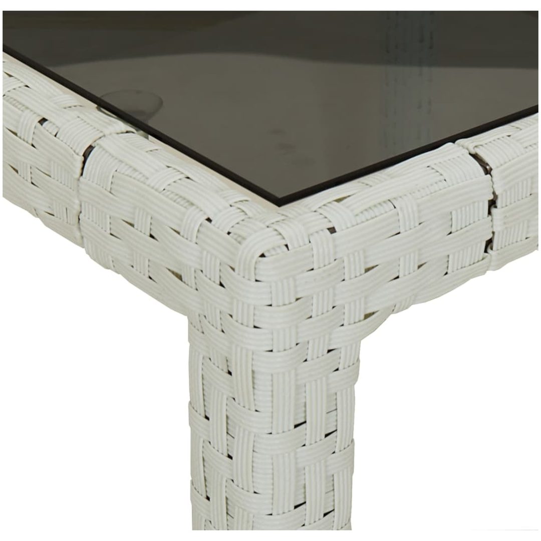 Utebord härdat glas och konstrotting vit vidaXL 90 x 90 x 75 cm – bild 5