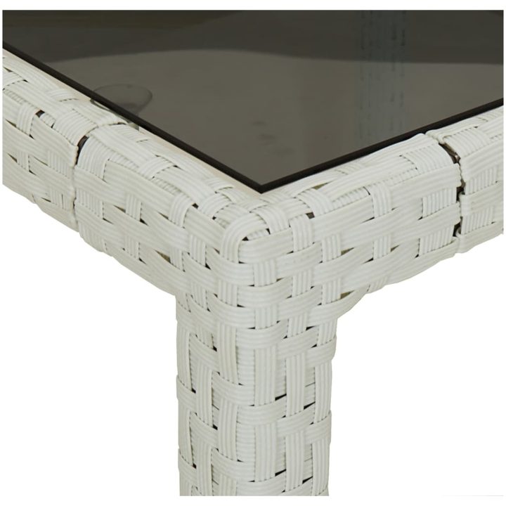 Utebord härdat glas och konstrotting vit vidaXL 90 x 90 x 75 cm – bild 5