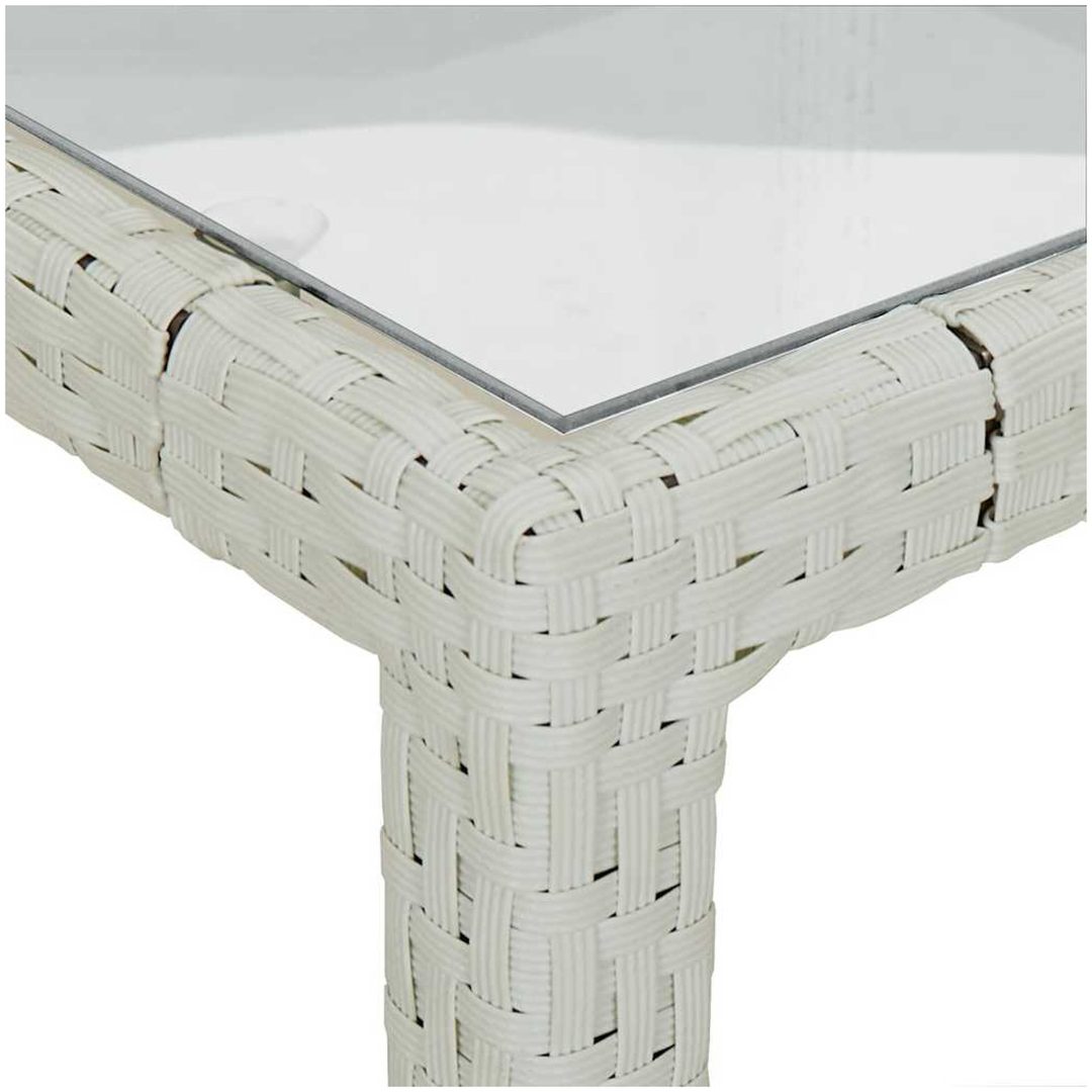 Utebord härdat glas och konstrotting vit vidaXL 90 x 90 x 75 cm – bild 6