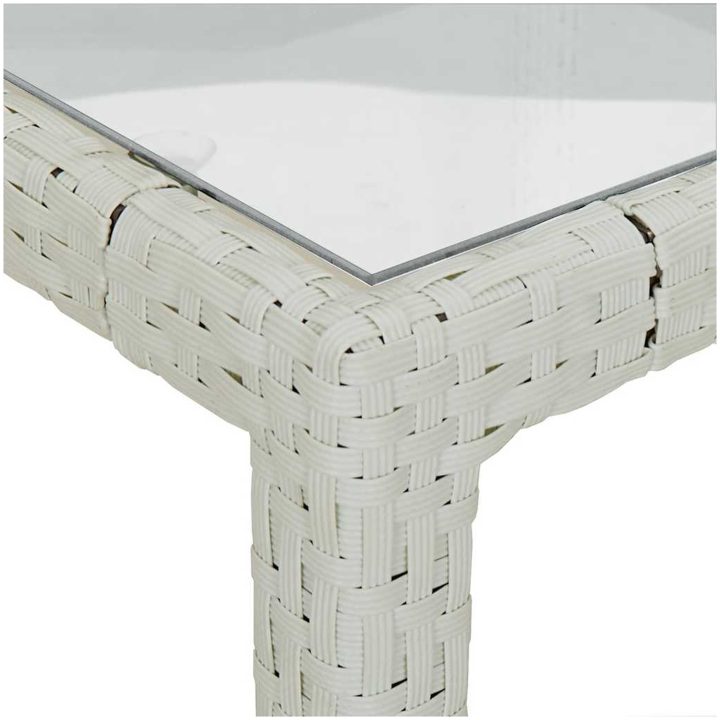 Utebord härdat glas och konstrotting vit vidaXL 90 x 90 x 75 cm – bild 6