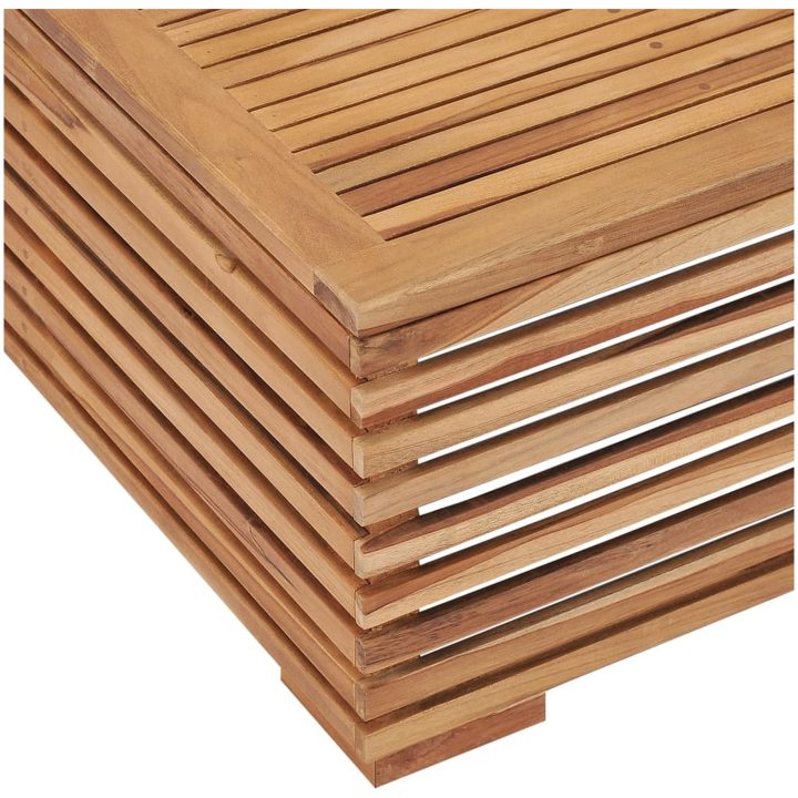 Utebord och fotpall med mörkgrå dyna massiv teak vidaXL – bild 4