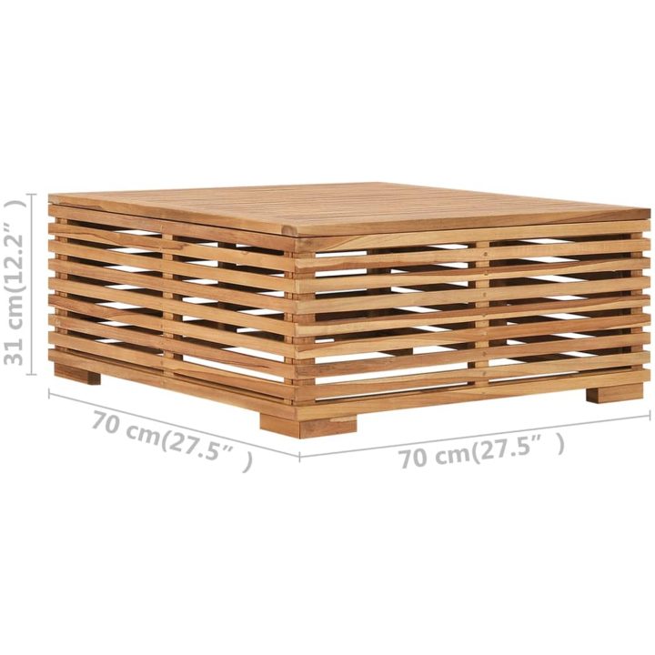 Utebord och fotpall med mörkgrå dyna massiv teak vidaXL – bild 8