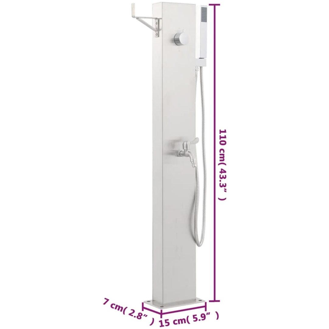 Utedusch 110 cm rostfritt stål vidaXL – bild 11