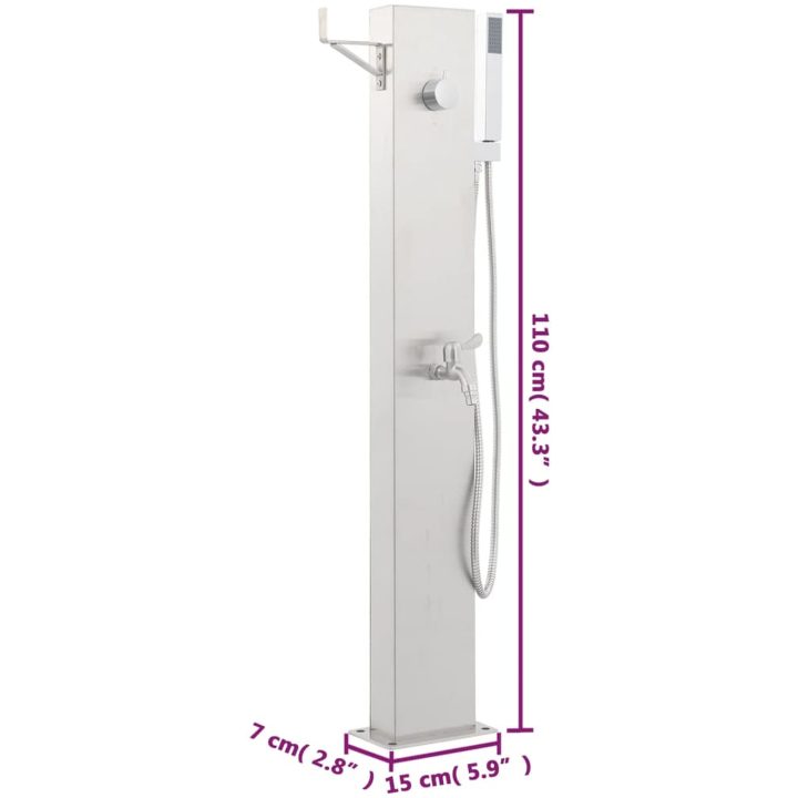 Utedusch 110 cm rostfritt stål vidaXL – bild 11