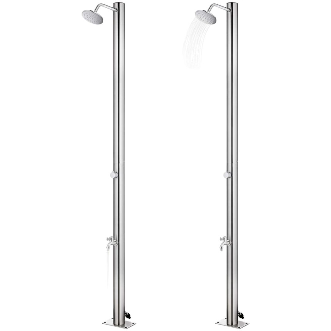 Utedusch 215 cm rostfritt stål vidaXL – bild 2