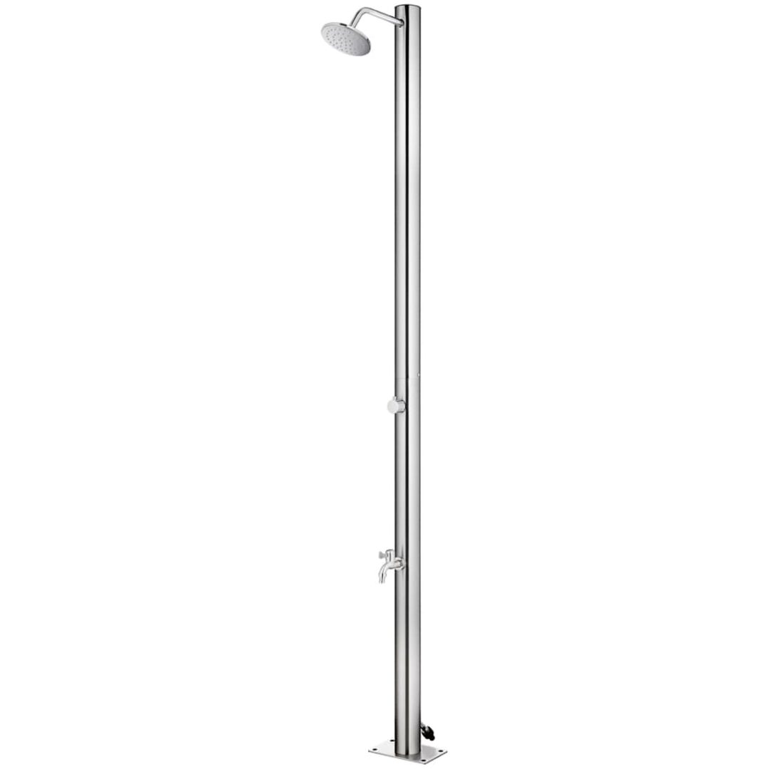 Utedusch 215 cm rostfritt stål vidaXL
