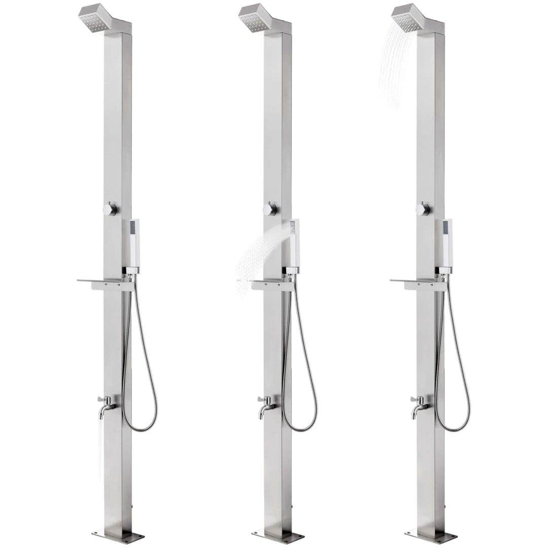 Utedusch 220 cm rostfritt stål vidaXL – bild 2
