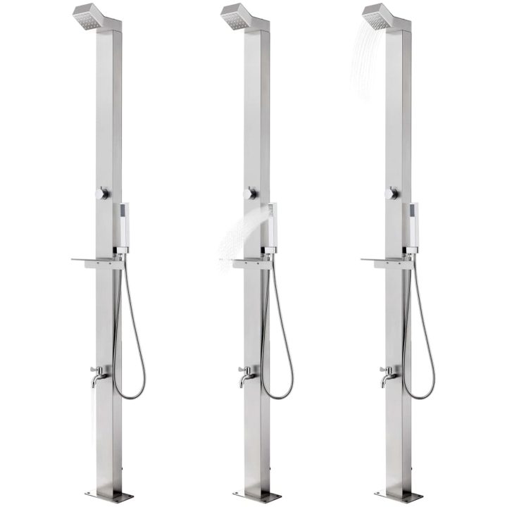 Utedusch 220 cm rostfritt stål vidaXL – bild 2