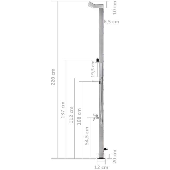 Utedusch 220 cm rostfritt stål vidaXL – bild 12
