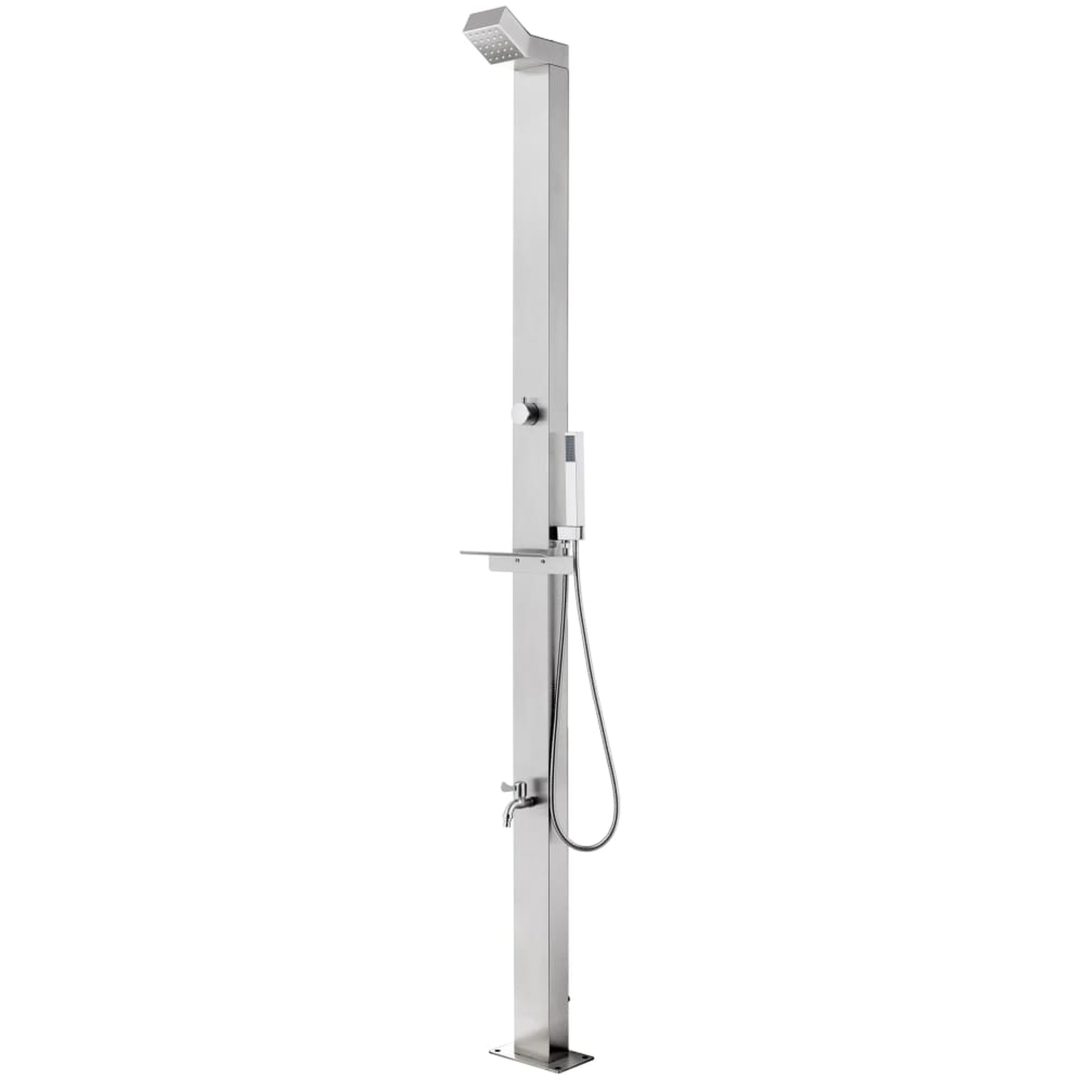 Utedusch 220 cm rostfritt stål vidaXL