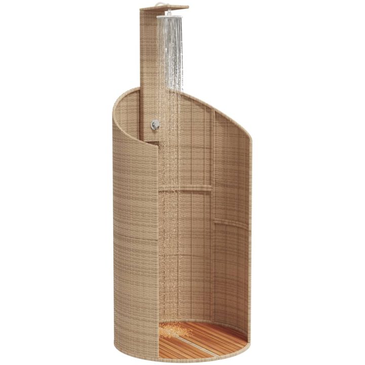 Utedusch beige 100x100x241,5 cm konstrottning och akaciaträ vidaXL – bild 4