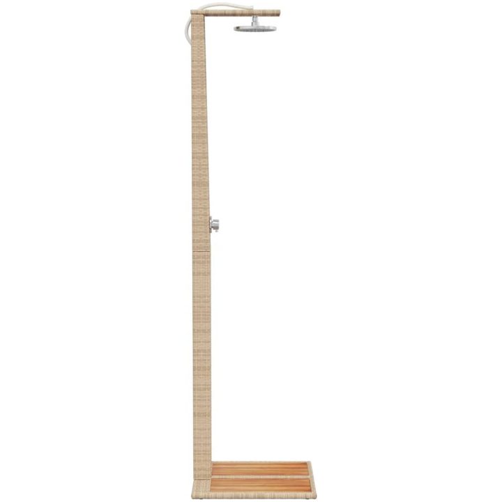 Utedusch beige 50x55x224 cm konstrottning och akaciaträ vidaXL – bild 6