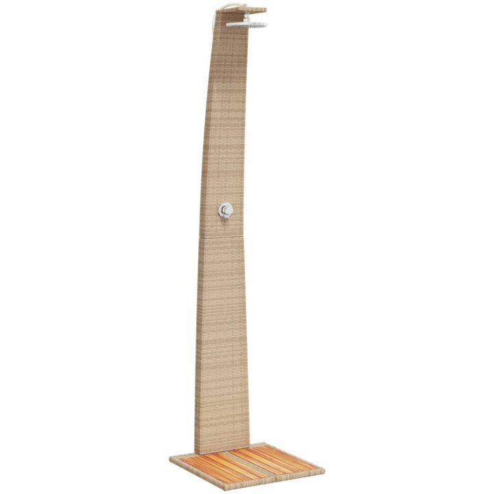 Utedusch beige 55x60x224 cm konstrottning och akaciaträ vidaXL – bild 2