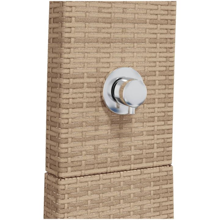 Utedusch beige 55x60x224 cm konstrottning och akaciaträ vidaXL – bild 8
