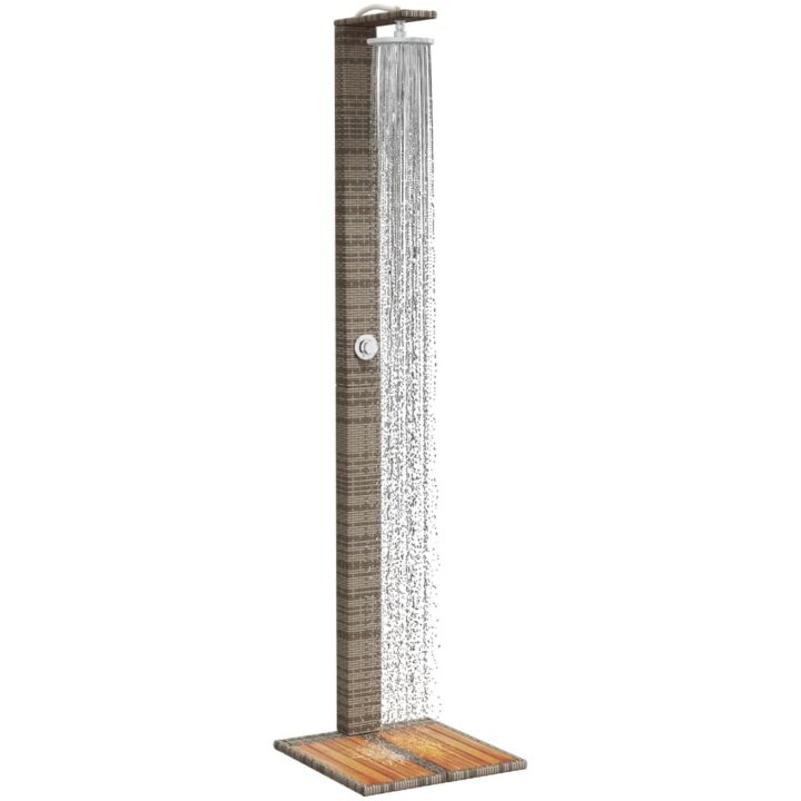 Utedusch grå 50x55x224 cm konstrottning och akaciaträ vidaXL – bild 4