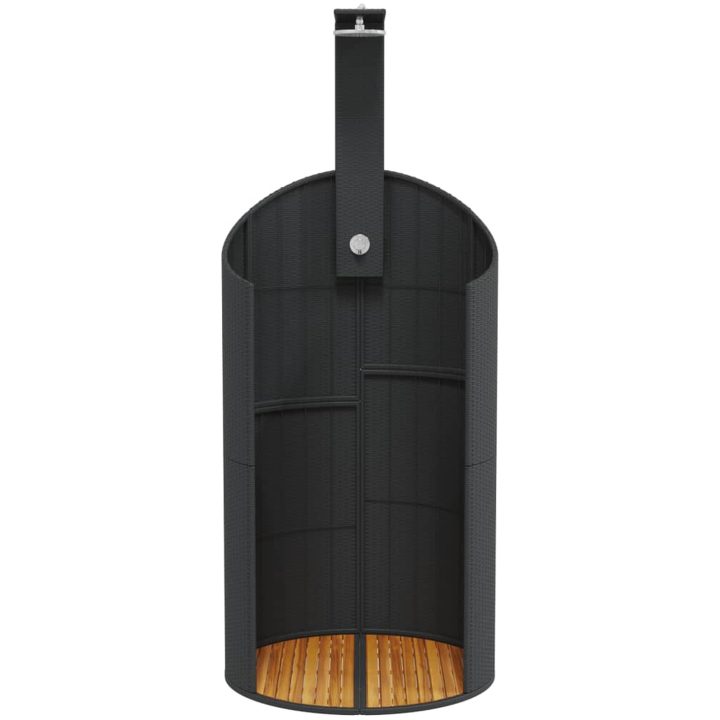 Utedusch svart 100x100x241,5 cm konstrottning och akaciaträ vidaXL – bild 5