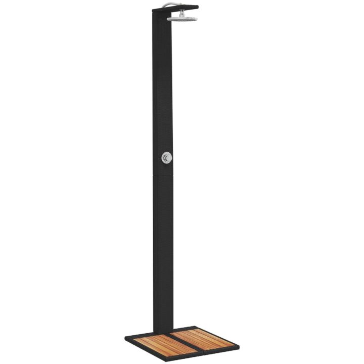 Utedusch svart 50x55x224 cm konstrottning och akaciaträ vidaXL – bild 2