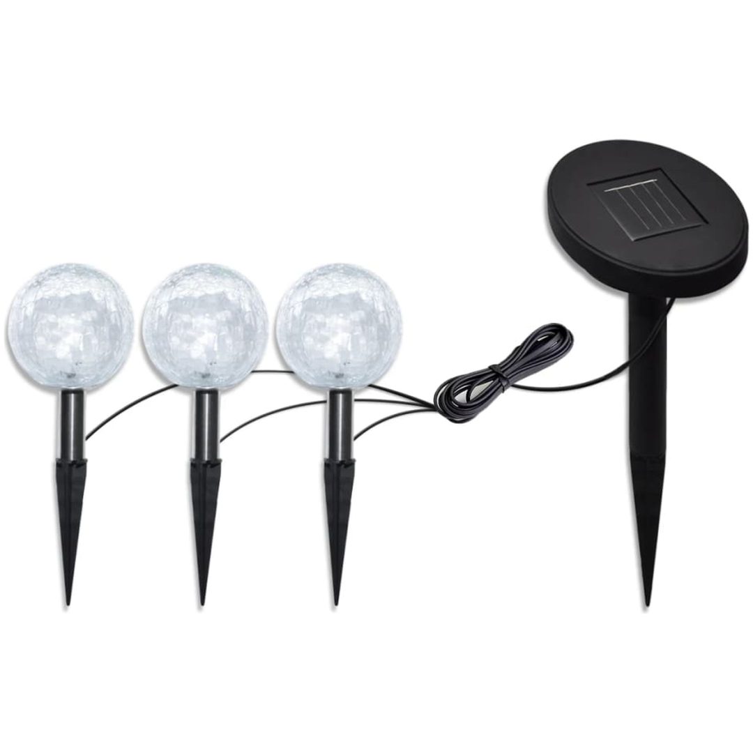 Utelampa med markspett 3 LED rund solcell vidaXL – bild 2