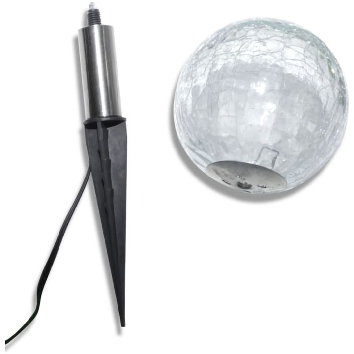 Utelampa med markspett 3 LED rund solcell vidaXL – bild 6