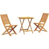 Utemöbelset 3 pcs Naturligt trä vidaXL 60 x 60 x 75 cm – miniatyr 2