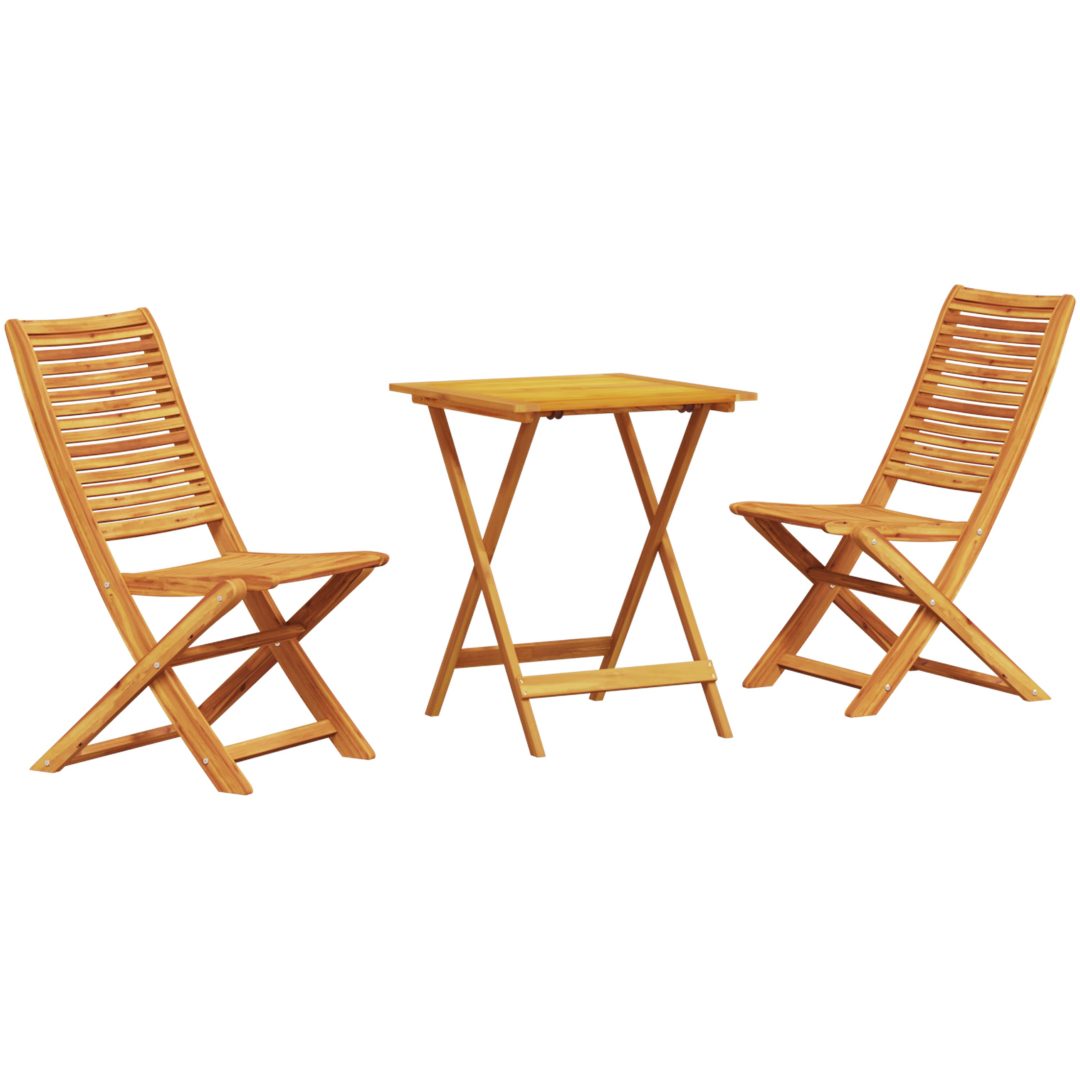 Utemöbelset 3 pcs Naturligt trä vidaXL 60 x 60 x 75 cm – bild 2