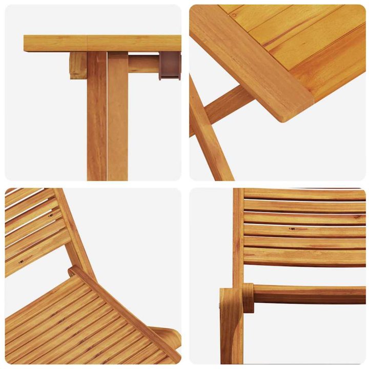 Utemöbelset 3 pcs Naturligt trä vidaXL 60 x 60 x 75 cm – bild 11