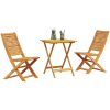 Utemöbelset 3 pcs Naturligt trä vidaXL 60 x 60 x 75 cm – miniatyr 3