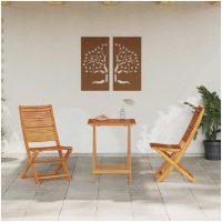 Utemöbelset 3 pcs Naturligt trä vidaXL