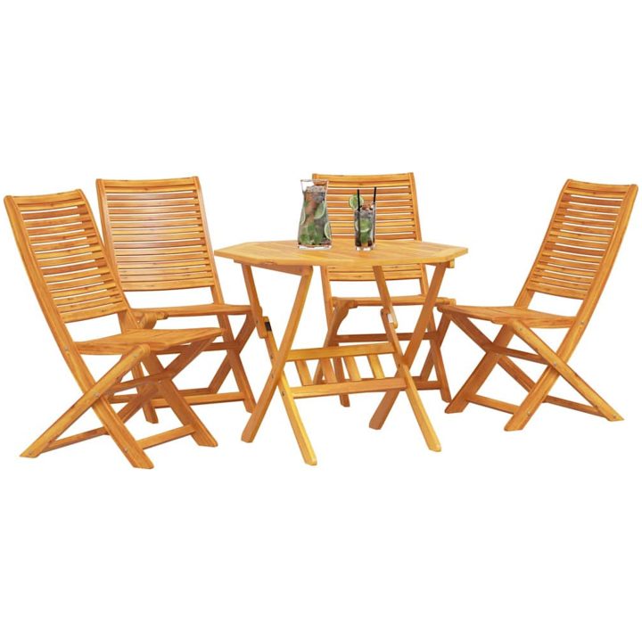 Utemöbelset 5 pcs Naturligt trä assivt Akaciaträ vidaXL Medium – bild 3