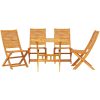 Utemöbelset 5 pcs Naturligt trä assivt Akaciaträ vidaXL Medium – miniatyr 7