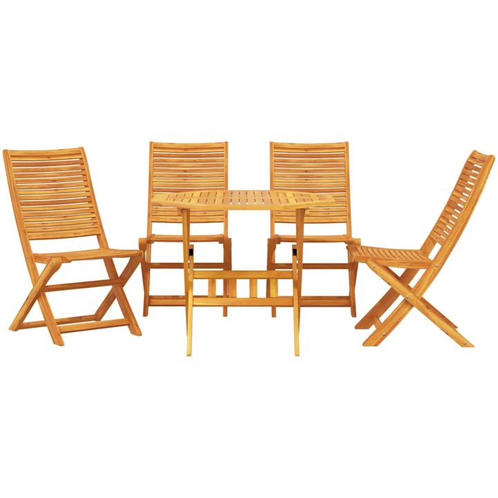 Utemöbelset 5 pcs Naturligt trä assivt Akaciaträ vidaXL Medium – bild 7