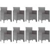 Utemöbelset 9 pcs Vit Konstrotting vidaXL 250 x 100 x 73 cm – miniatyr 5