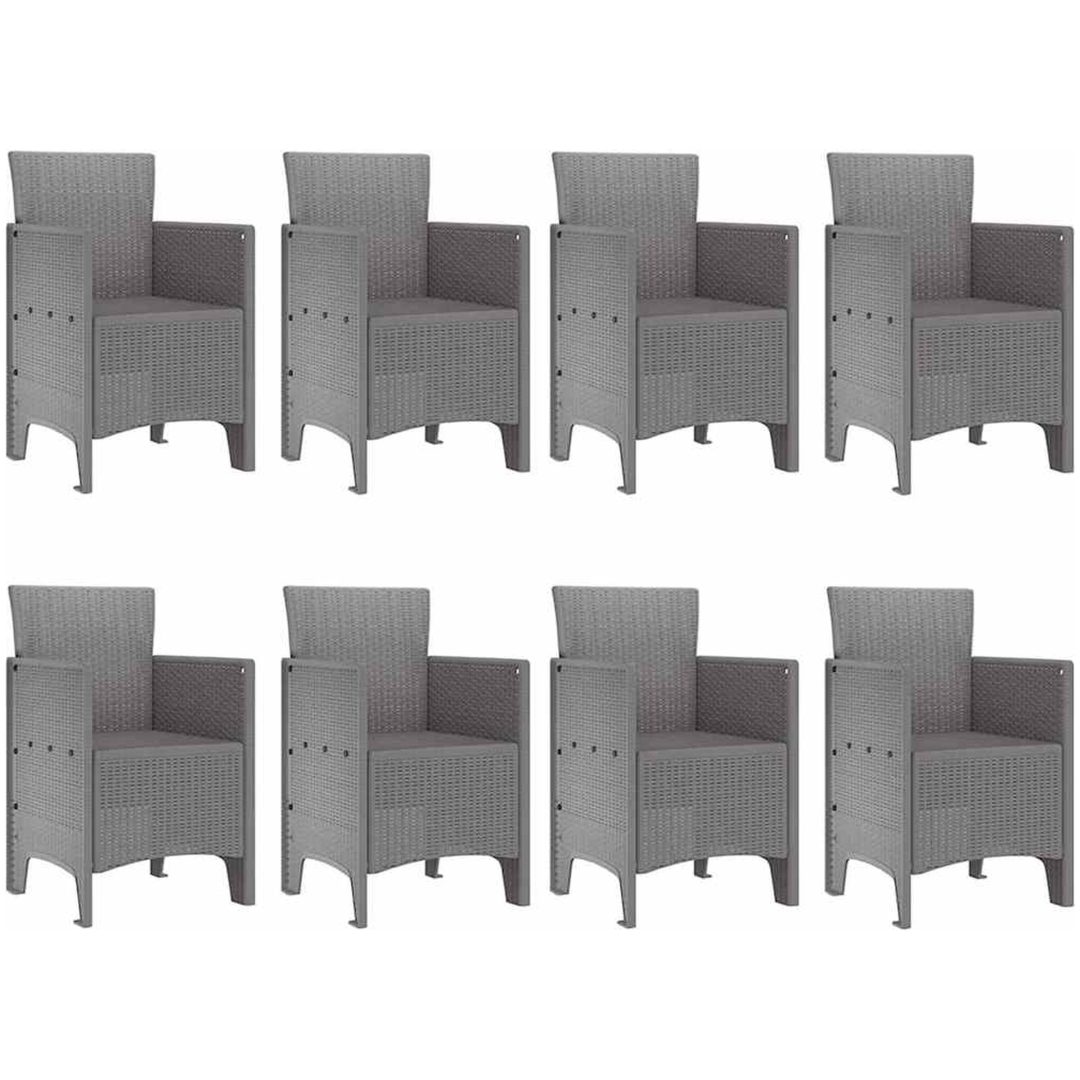 Utemöbelset 9 pcs Vit Konstrotting vidaXL 250 x 100 x 73 cm – bild 5