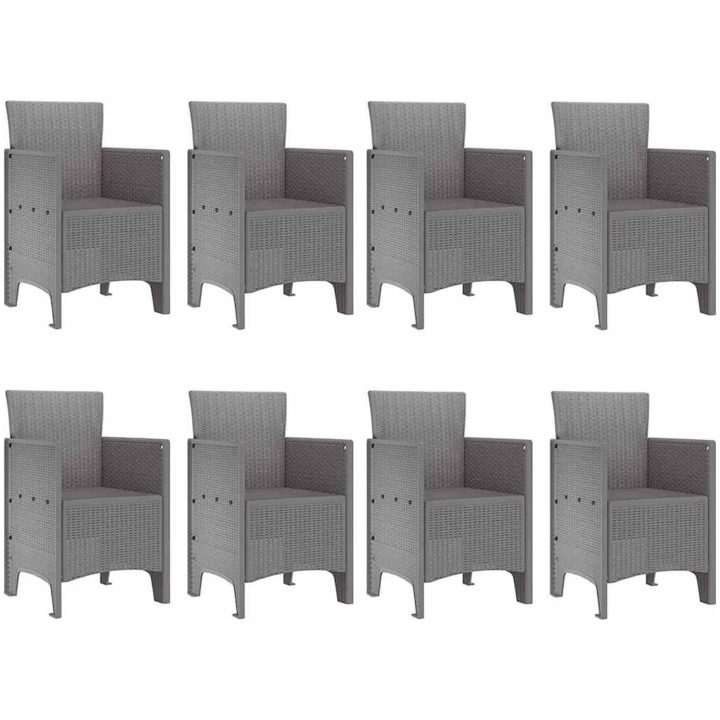 Utemöbelset 9 pcs Vit Konstrotting vidaXL 250 x 100 x 73 cm – bild 5