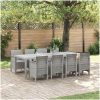 Utemöbelset 9 pcs Vit Konstrotting vidaXL 250 x 100 x 73 cm – miniatyr 1
