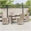 Utemöbelset med kudde Reclining 5 pcs Beige, Krämvit vidaXL 140 x 70 x 73 cm – miniatyr 4