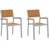 Utemöbler 2 st Stapelbara Grå Solid Akaciaträ och Metall vidaXL 56 x 57 x 87 cm – miniatyr 2