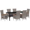 Utemöbler med kudde Reclining 7 pcs Grå Mörkgrå vidaXL 200 x 80 x 73 cm – miniatyr 2