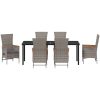 Utemöbler med kudde Reclining 7 pcs Grå Mörkgrå vidaXL 200 x 80 x 73 cm – miniatyr 7