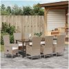 Utemöbler Set med kudde Reclining 9 pcs vidaXL 200 x 80 x 73 cm – miniatyr 4