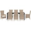 Utemöbler Set med kudde Reclining 9 pcs vidaXL 200 x 80 x 73 cm – miniatyr 7