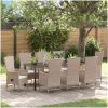 Utemöbler Set med kudde Reclining 9 pcs vidaXL 200 x 80 x 73 cm – miniatyr 1