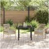 Utemöbler Stolar 2 st med Kuddar Beige Poly Rattan vidaXL 53 x 60 x 85 cm – miniatyr 3
