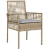 Utemöbler Stolar 2 st med Kuddar Beige Poly Rattan vidaXL 53 x 60 x 85 cm – miniatyr 4