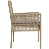 Utemöbler Stolar 2 st med Kuddar Beige Poly Rattan vidaXL 53 x 60 x 85 cm – miniatyr 6