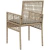 Utemöbler Stolar 2 st med Kuddar Beige Poly Rattan vidaXL 53 x 60 x 85 cm – miniatyr 7