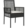 Utemöbler Stolar 2 st med Kuddar Svart Poly Rattan vidaXL 53 x 60 x 85 cm – miniatyr 4