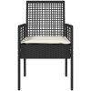 Utemöbler Stolar 2 st med Kuddar Svart Poly Rattan vidaXL 53 x 60 x 85 cm – miniatyr 5
